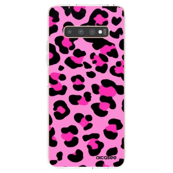 Picasee silikonowe przeźroczyste etui na Samsung Galaxy S10 Plus G975 - Pink Tiger