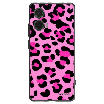 Picasee silikonowe czarne etui na Motorola Moto G35 5G - Pink Tiger