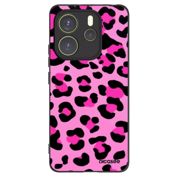 Picasee silikonowe czarne etui na Xiaomi Redmi Note 14 4G - Pink Tiger