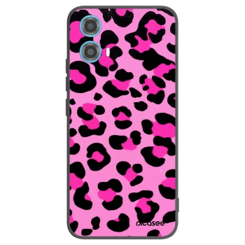 Picasee silikonowe czarne etui na Motorola Moto G34 5G - Pink Tiger