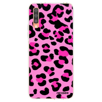 Picasee silikonowe przeźroczyste etui na Samsung Galaxy A70 A705F - Pink Tiger