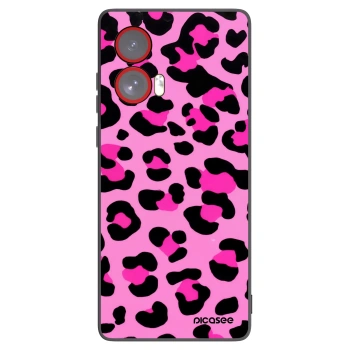 Picasee silikonowe czarne etui na Motorola Edge 50 Fusion - Pink Tiger