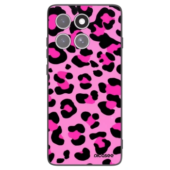 Picasee silikonowe czarne etui na Motorola Edge 60 Fusion - Pink Tiger
