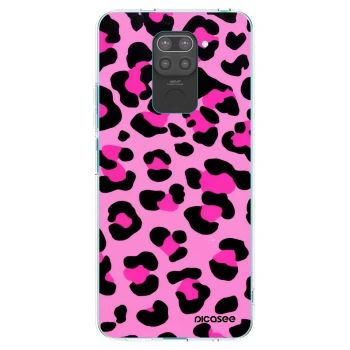 Picasee silikonowe czarne etui na Xiaomi Redmi Note 9 - Pink Tiger
