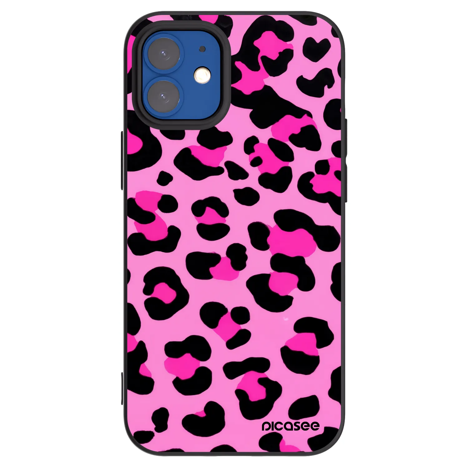 Picasee silikonowe czarne etui na Apple iPhone 12 mini - Pink Tiger