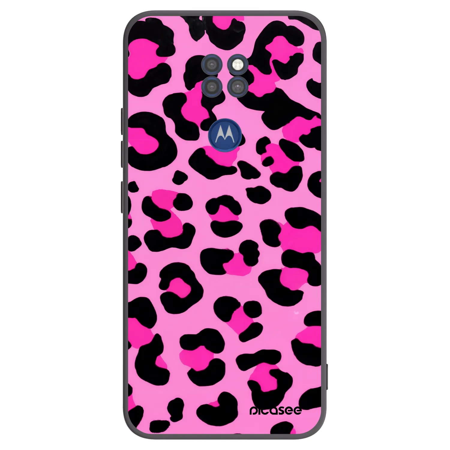 Picasee silikonowe czarne etui na Motorola Moto G9 Play - Pink Tiger