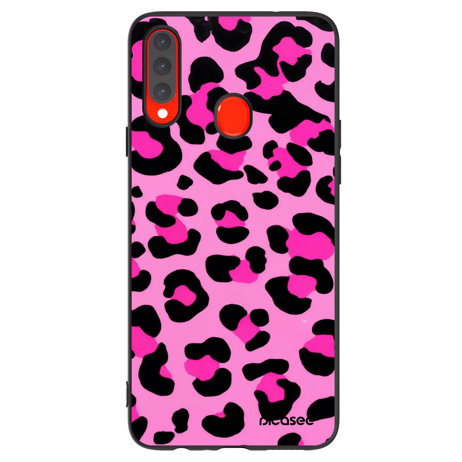 Picasee silikonowe czarne etui na Samsung Galaxy A20s - Pink Tiger
