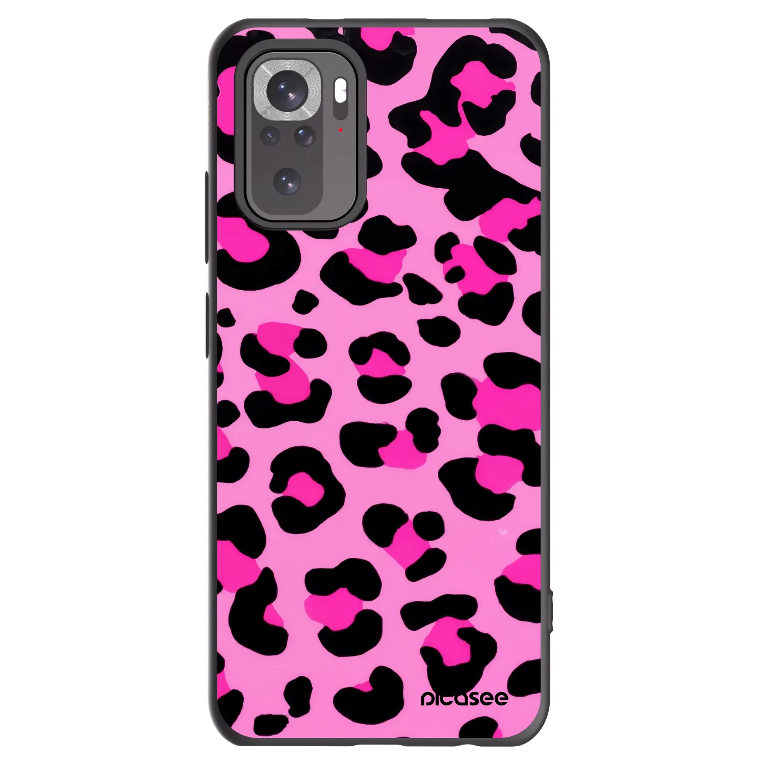 Picasee silikonowe czarne etui na Xiaomi Redmi Note 10S - Pink Tiger