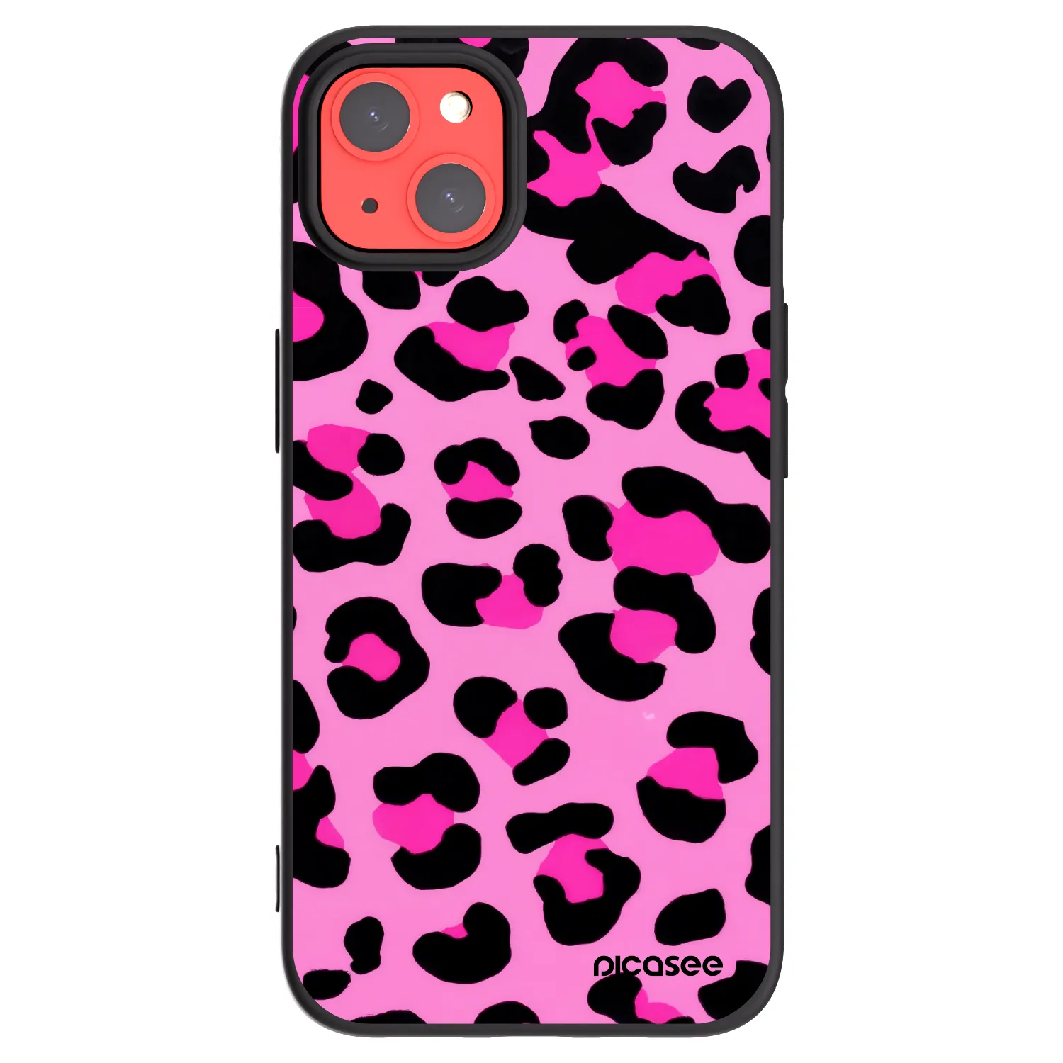Picasee silikonowe czarne etui na Apple iPhone 13 - Pink Tiger