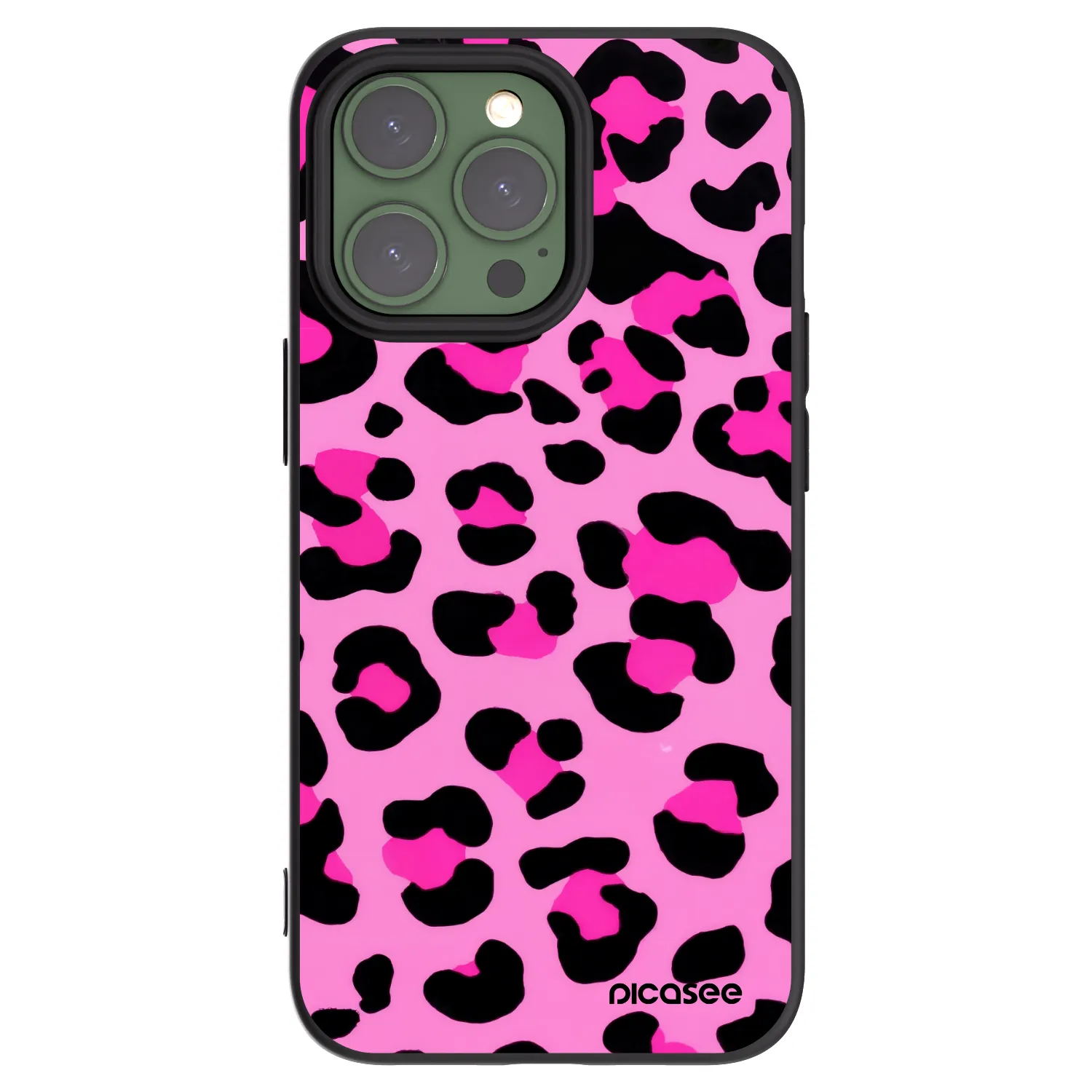Picasee silikonowe czarne etui na Apple iPhone 13 Pro - Pink Tiger