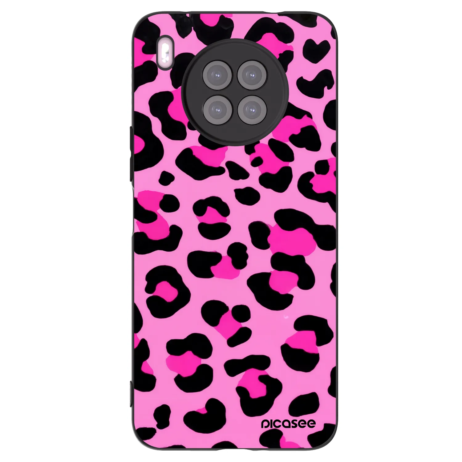 Picasee silikonowe czarne etui na Huawei Nova 8i - Pink Tiger