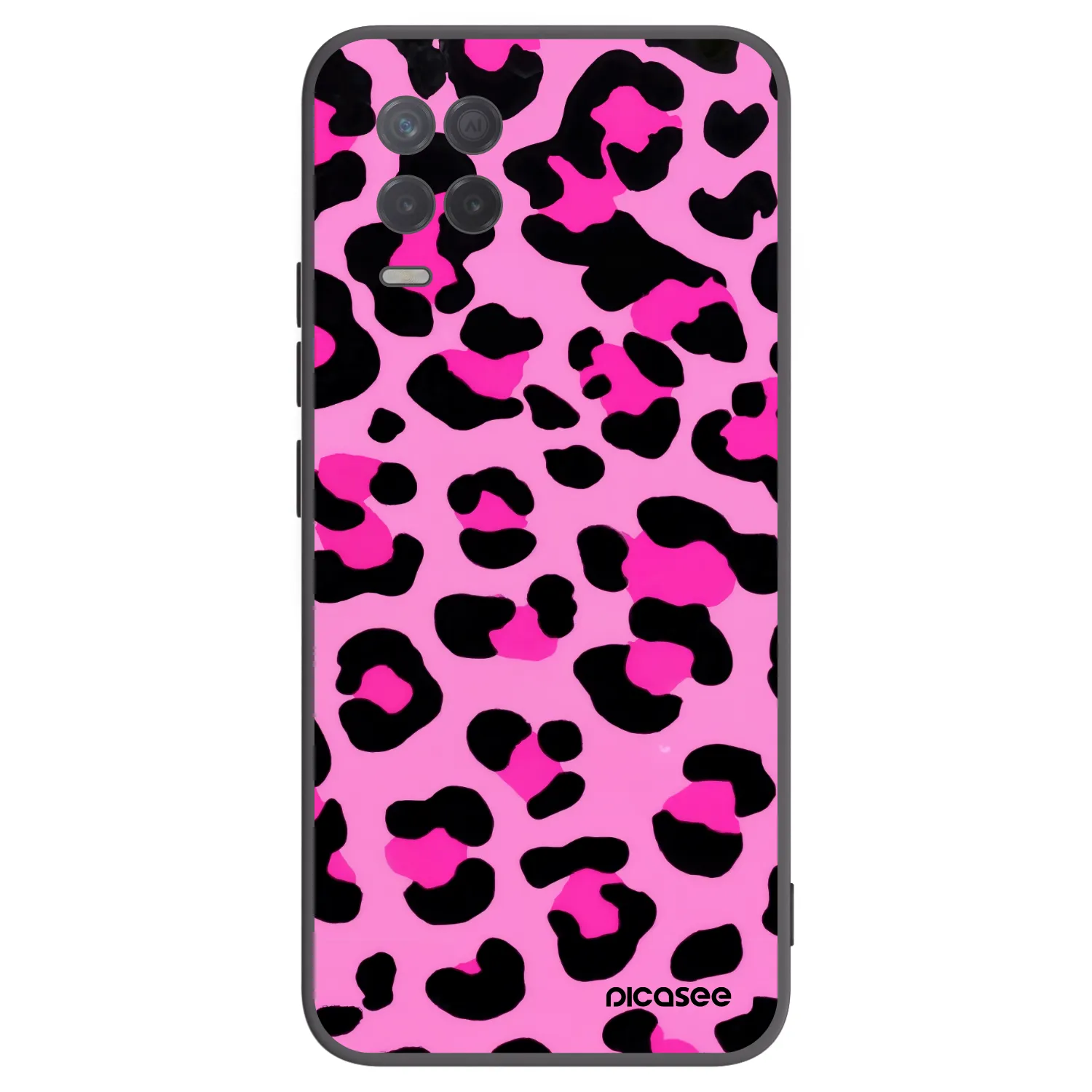 Picasee silikonowe czarne etui na Realme 8 5G - Pink Tiger