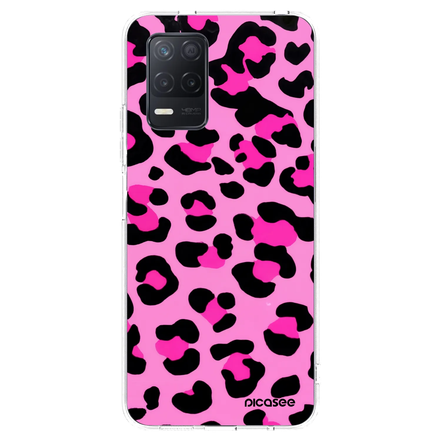Picasee silikonowe przeźroczyste etui na Realme 8 5G - Pink Tiger