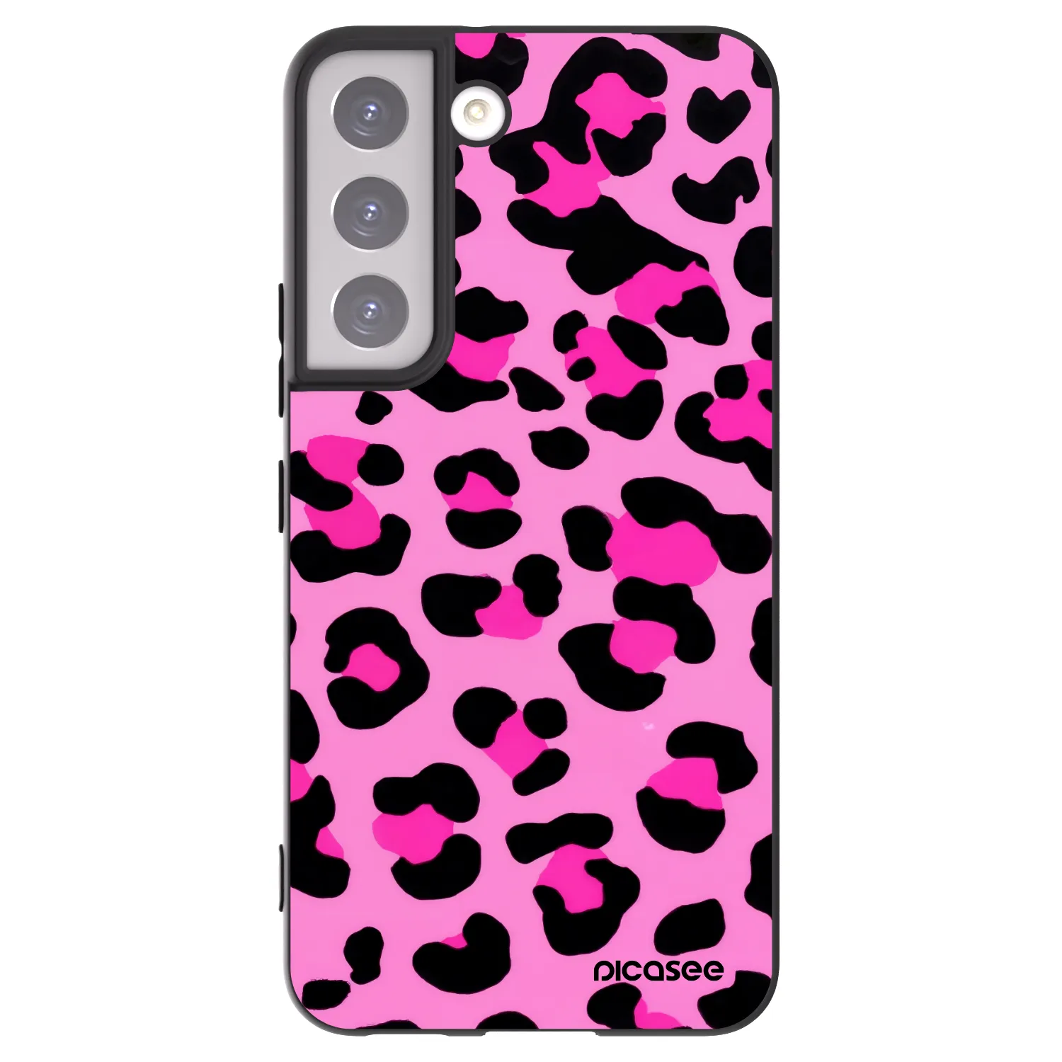 Picasee silikonowe czarne etui na Samsung Galaxy S22 5G - Pink Tiger