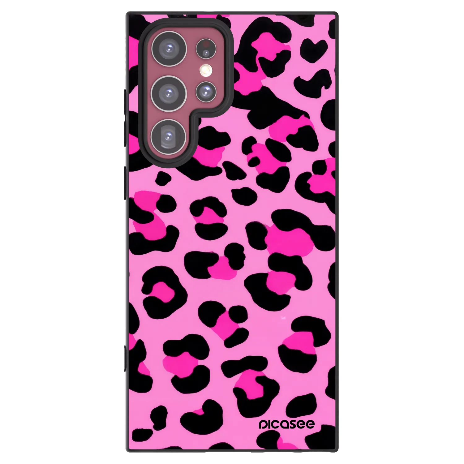 Picasee silikonowe czarne etui na Samsung Galaxy S22 Ultra 5G - Pink Tiger