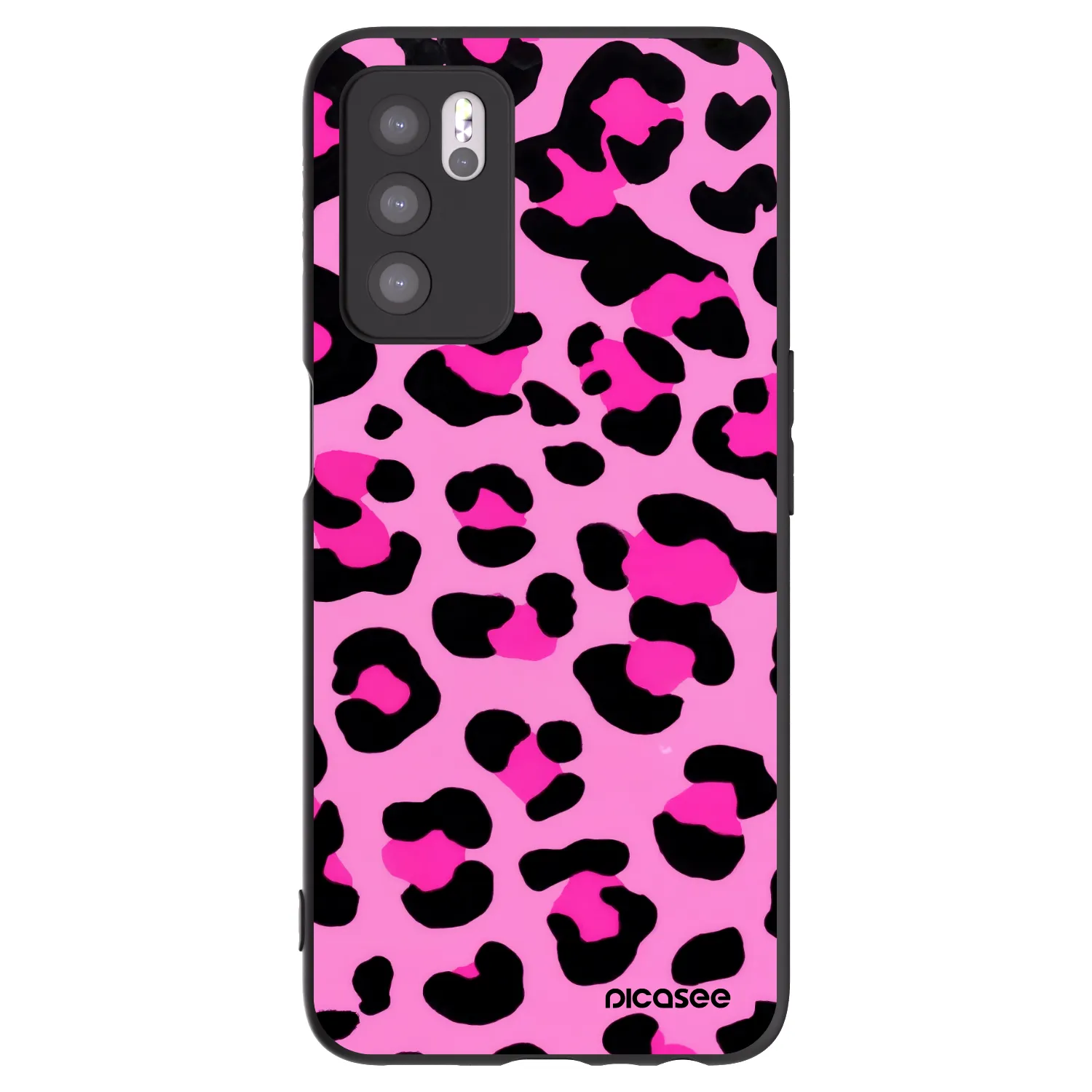 Picasee silikonowe czarne etui na OPPO A16s - Pink Tiger