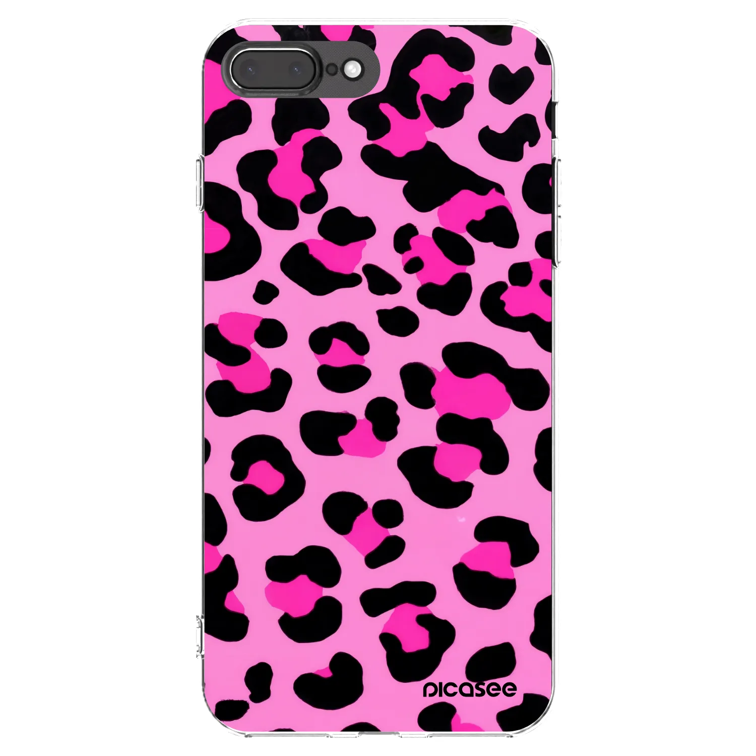 Picasee silikonowe przeźroczyste etui na Apple iPhone 8 Plus - Pink Tiger