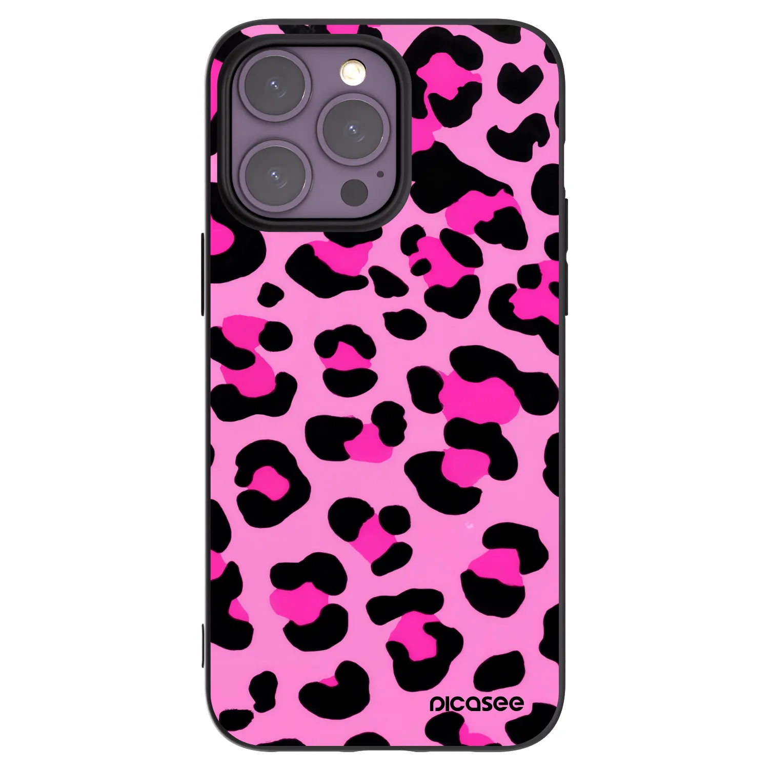 Picasee silikonowe czarne etui na Apple iPhone 14 Pro Max - Pink Tiger
