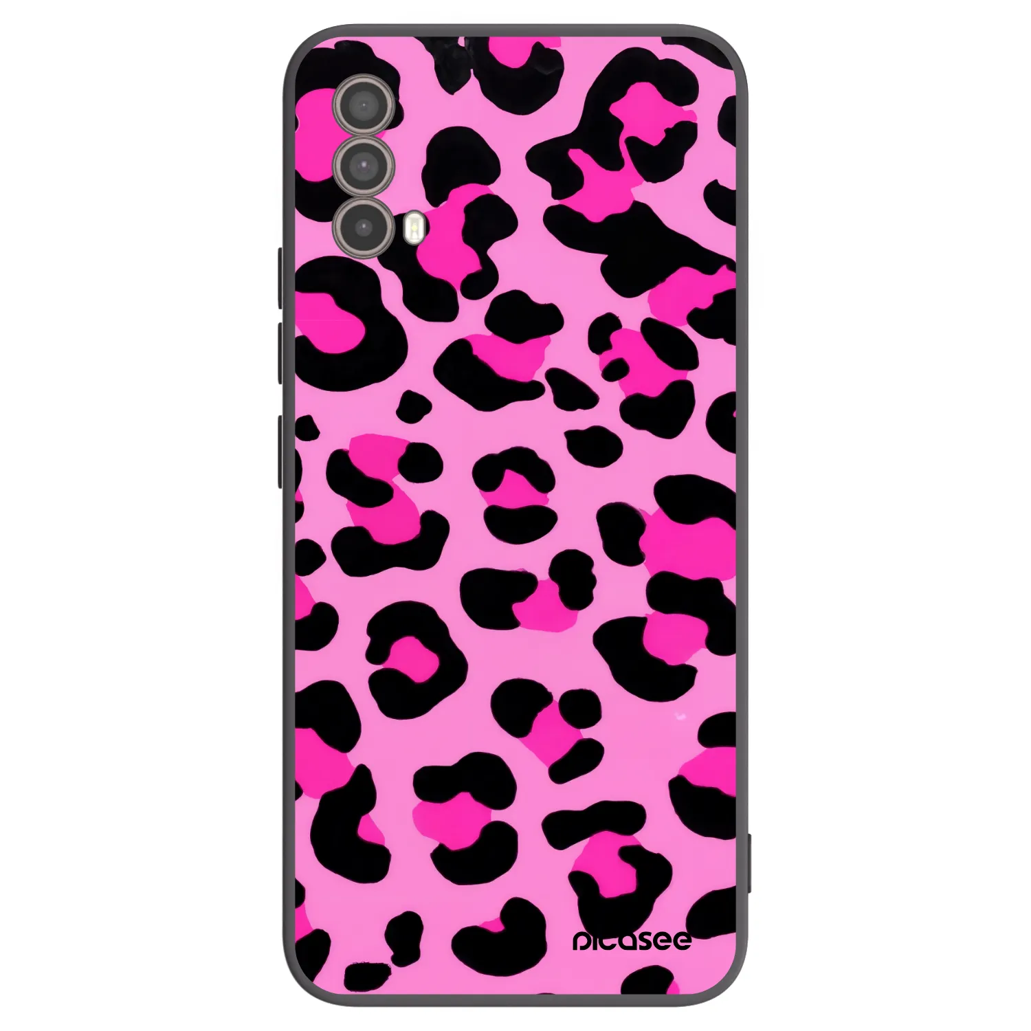 Picasee silikonowe czarne etui na Motorola Moto E40 - Pink Tiger