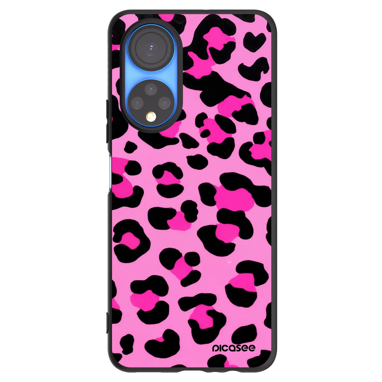 Picasee silikonowe czarne etui na Honor X7 - Pink Tiger