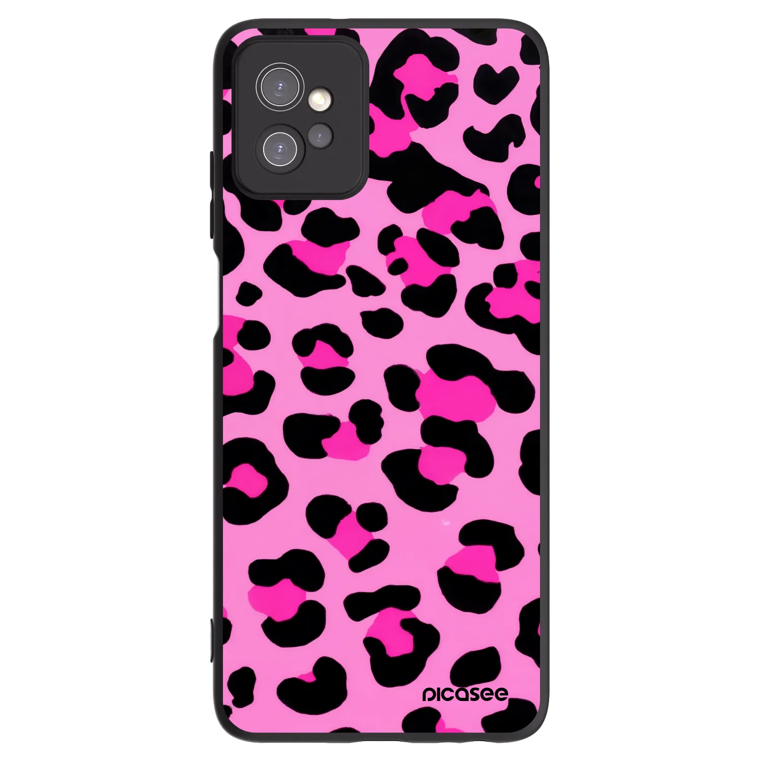 Picasee silikonowe czarne etui na Motorola Moto G32 - Pink Tiger