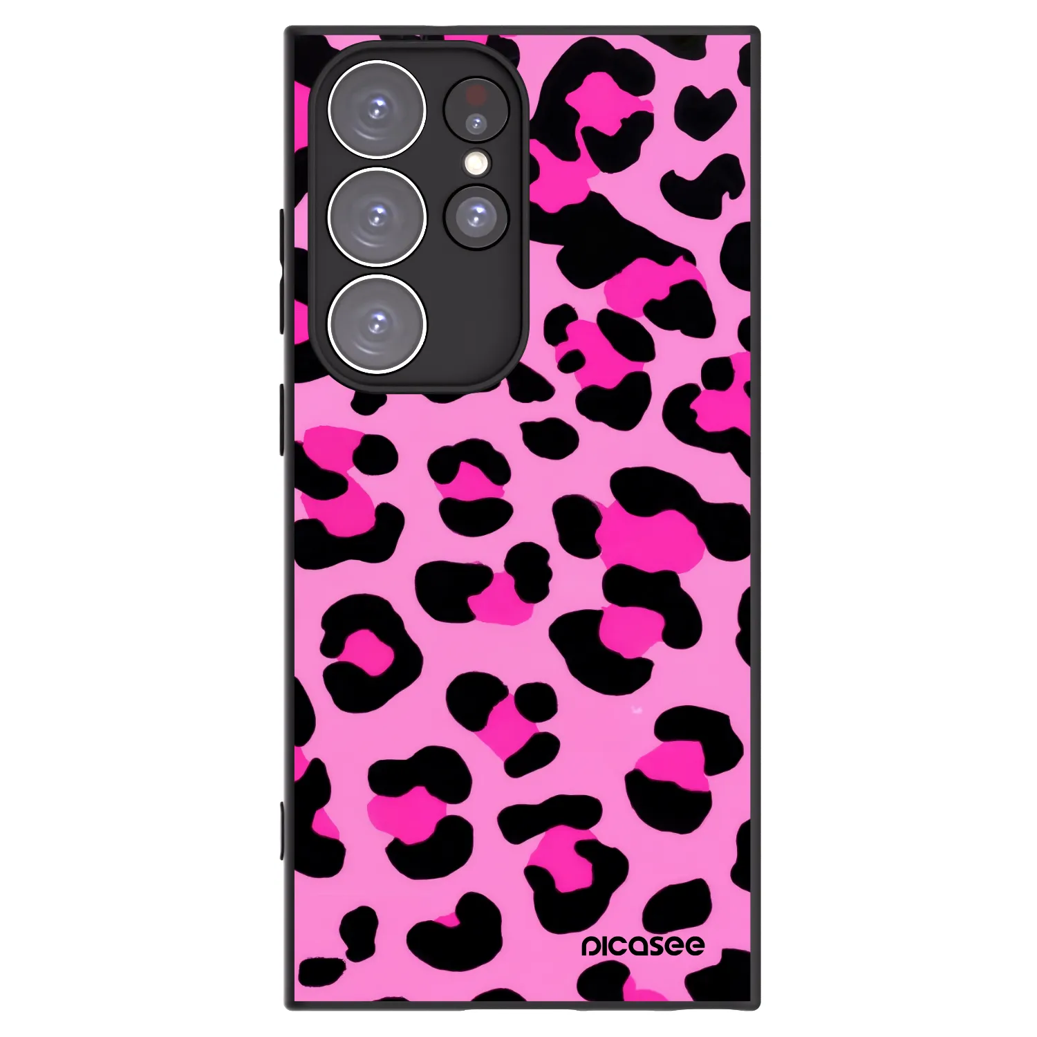 Picasee silikonowe czarne etui na Samsung Galaxy S23 Ultra 5G - Pink Tiger
