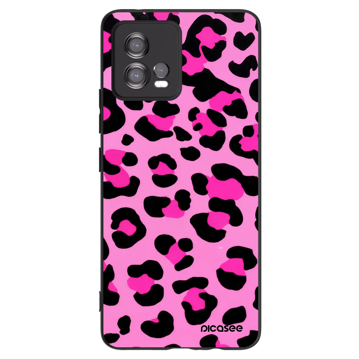 Picasee silikonowe czarne etui na Motorola Moto G72 - Pink Tiger