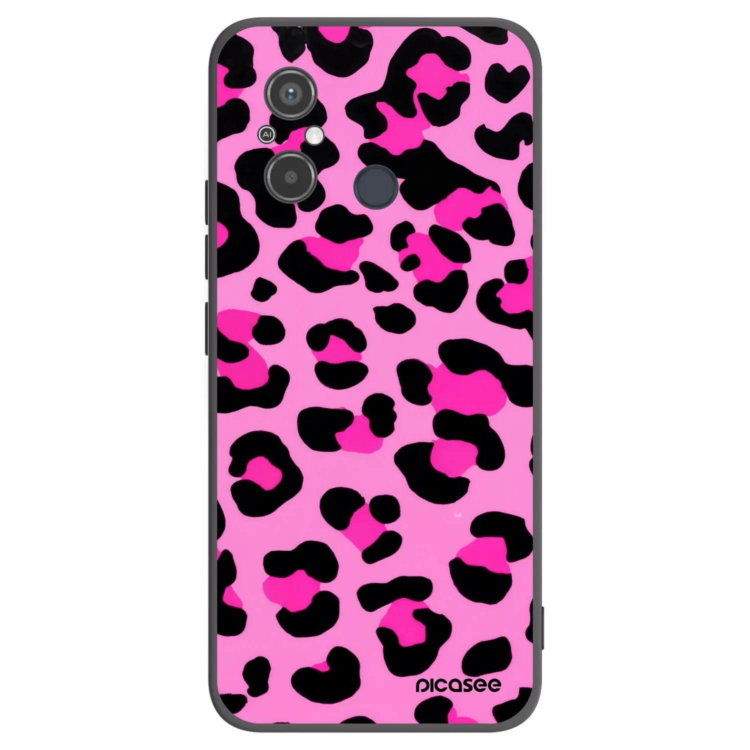 Picasee silikonowe czarne etui na Xiaomi Redmi 12C - Pink Tiger