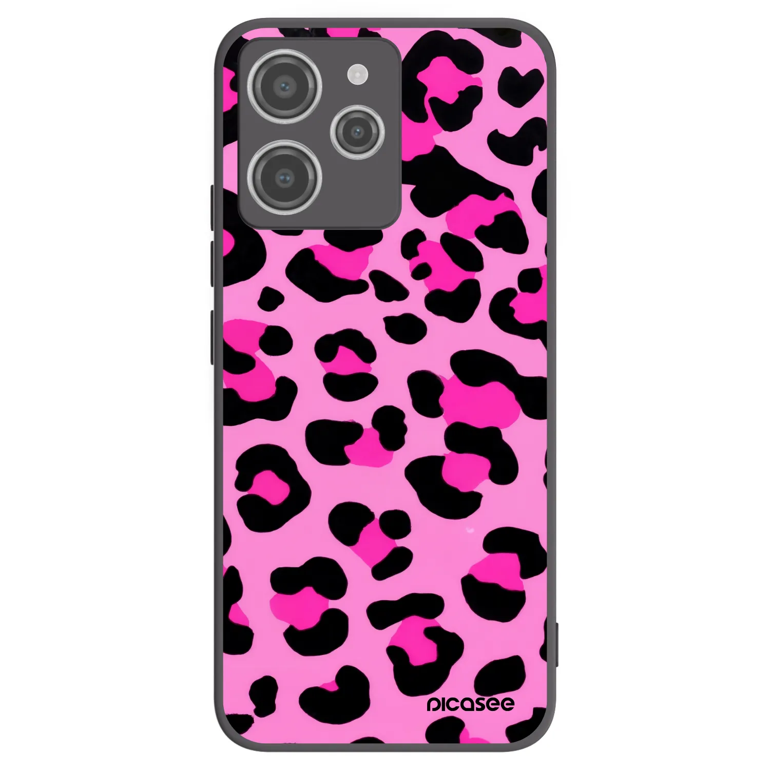 Picasee silikonowe czarne etui na Xiaomi Redmi 12 4G - Pink Tiger