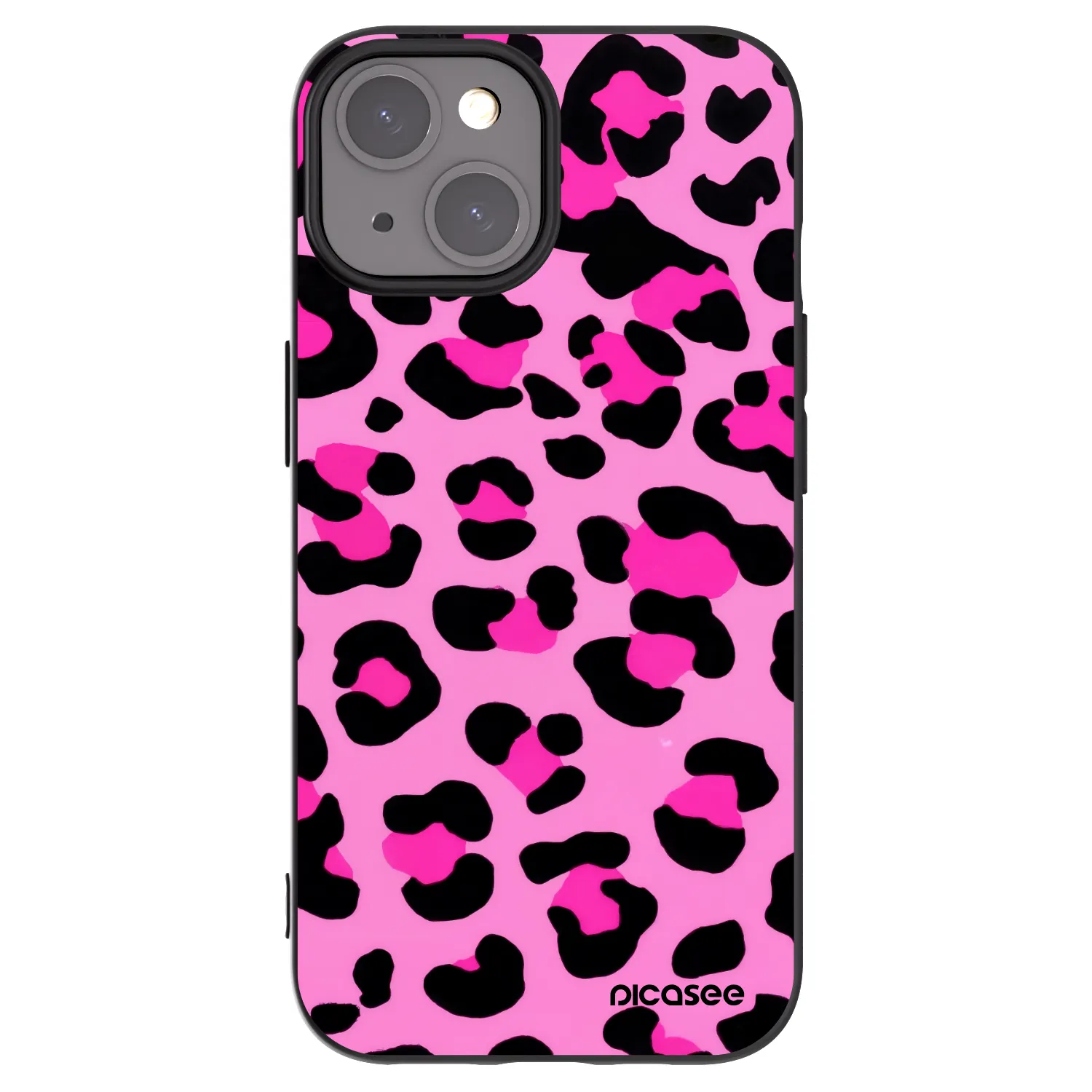 Picasee silikonowe czarne etui na Apple iPhone 15 - Pink Tiger