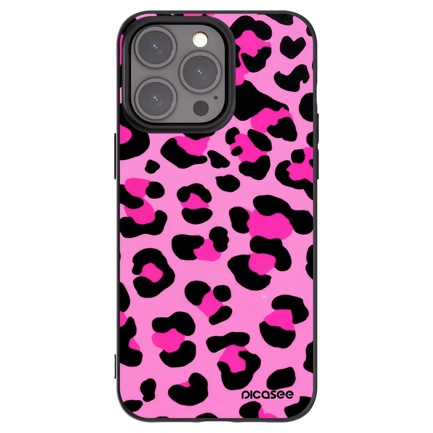 Picasee silikonowe czarne etui na Apple iPhone 15 Pro Max - Pink Tiger