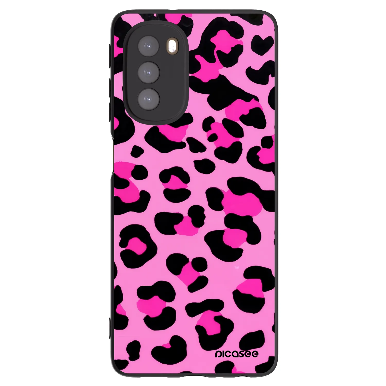Picasee silikonowe czarne etui na Motorola Moto G51 - Pink Tiger