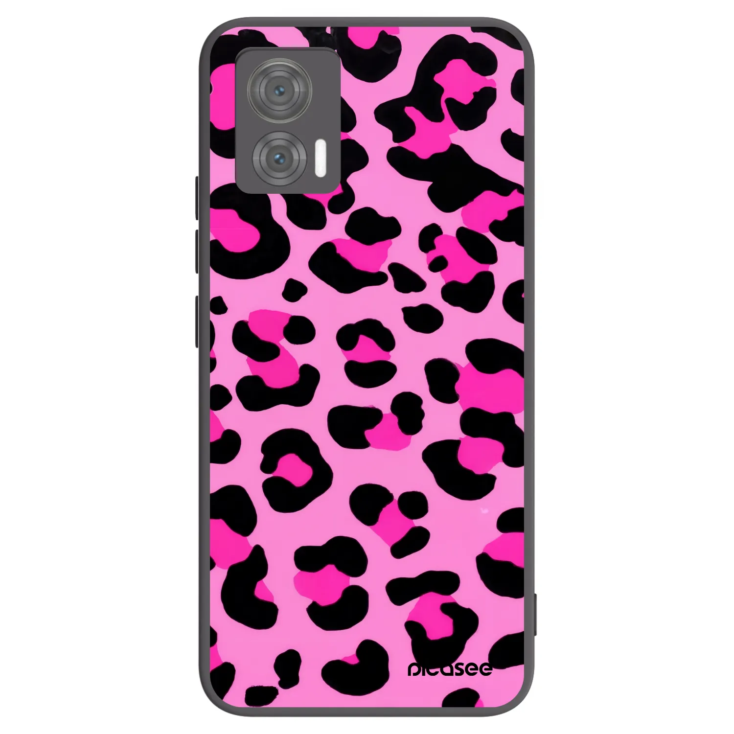 Picasee silikonowe czarne etui na Motorola Edge 30 Neo - Pink Tiger