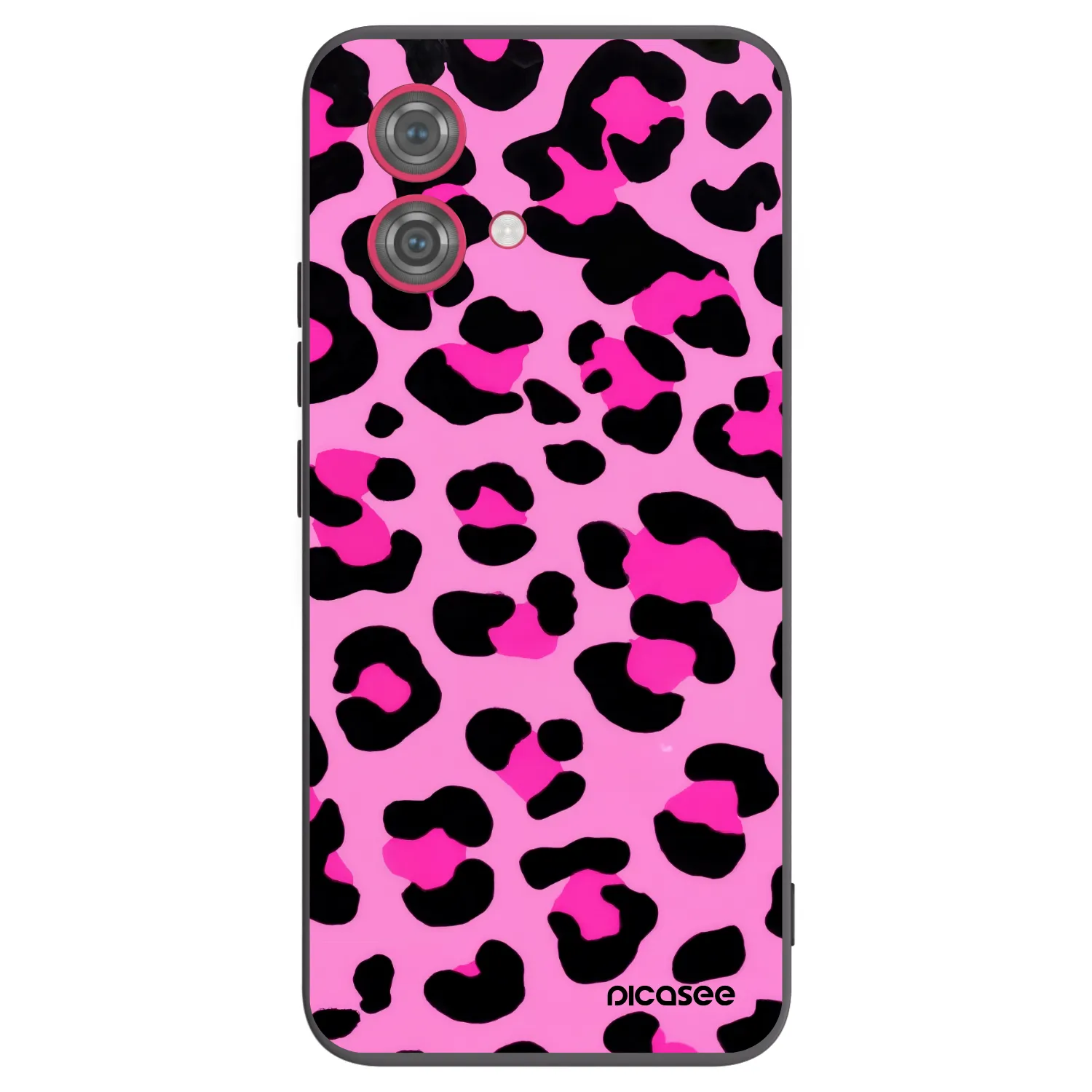 Picasee silikonowe czarne etui na Motorola Moto G84 5G - Pink Tiger