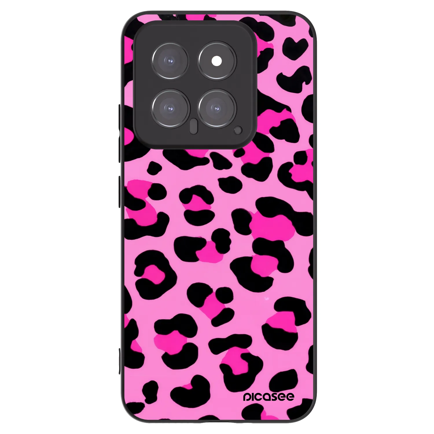 Picasee silikonowe czarne etui na Xiaomi 14 - Pink Tiger