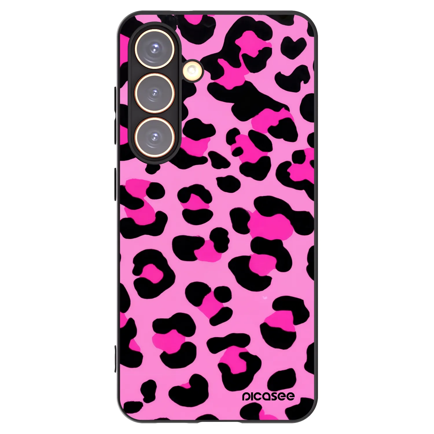 Picasee silikonowe czarne etui na Samsung Galaxy S24 S921B 5G - Pink Tiger