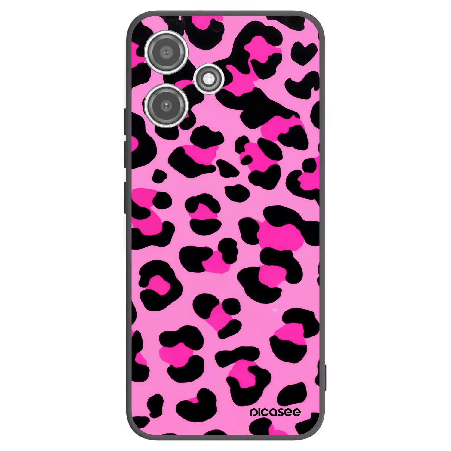 Picasee silikonowe czarne etui na Xiaomi Redmi 12 5G - Pink Tiger