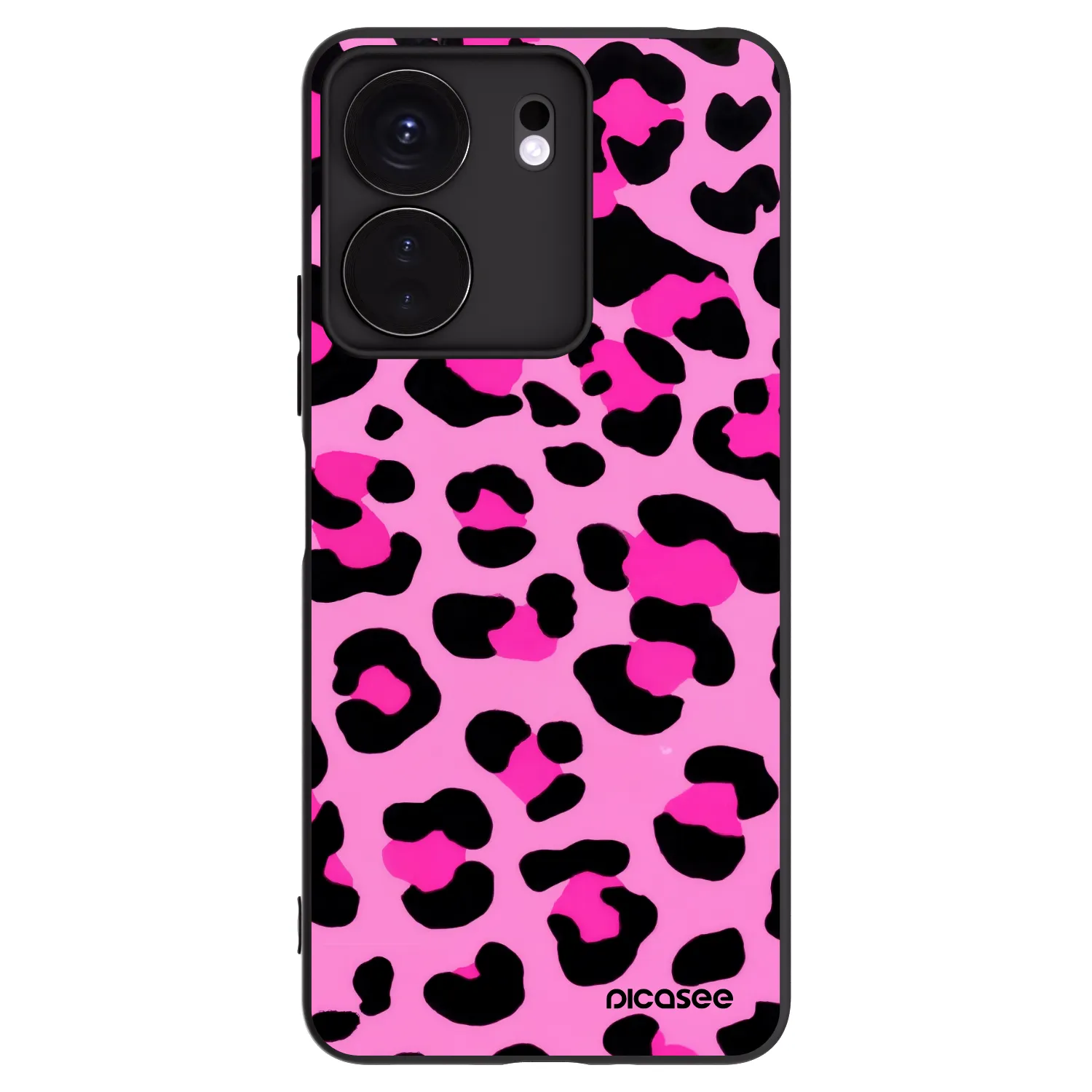 Picasee silikonowe czarne etui na Xiaomi Redmi 13C 4G - Pink Tiger