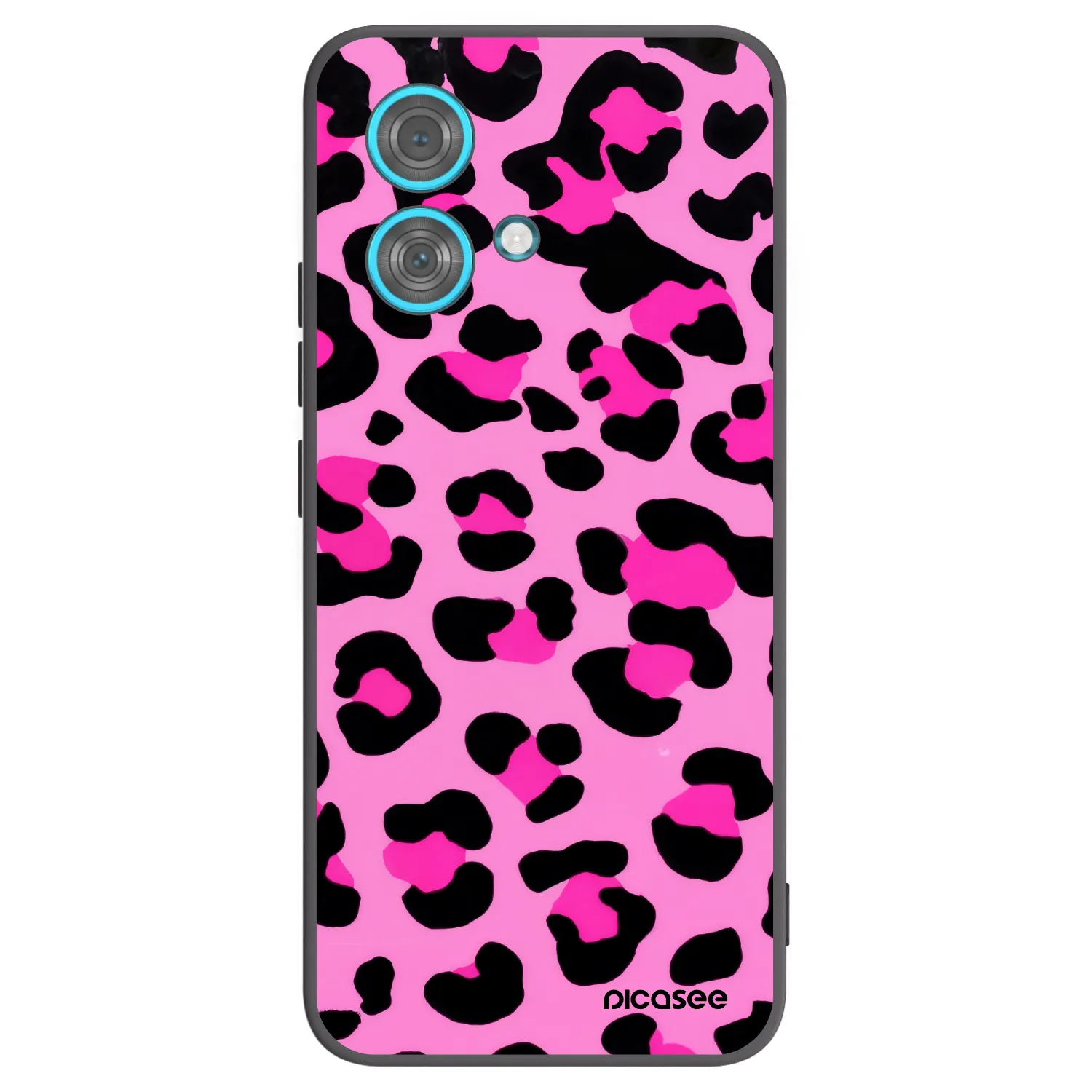 Picasee silikonowe czarne etui na Motorola Edge 40 Neo - Pink Tiger