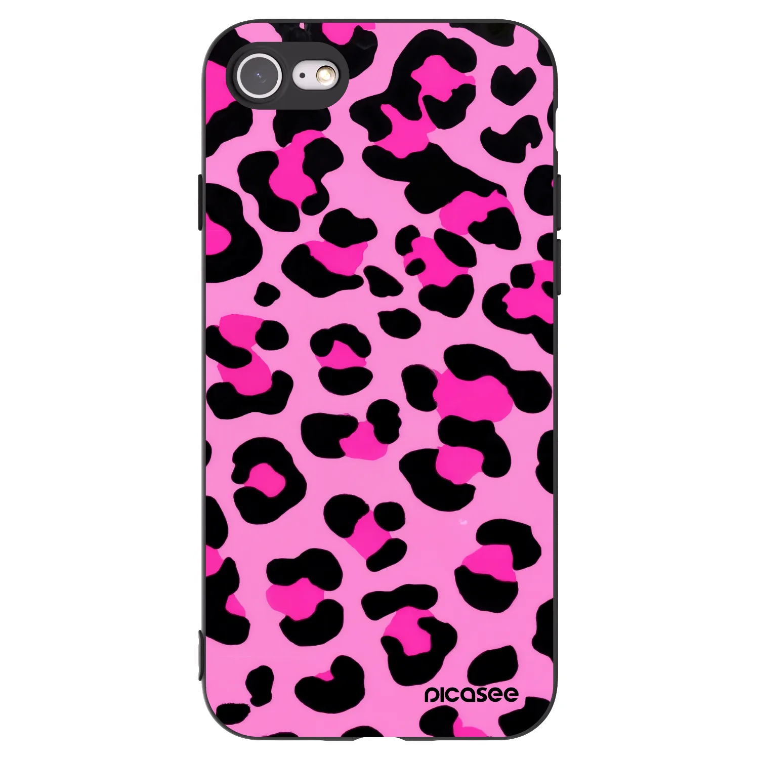 Picasee silikonowe czarne etui na Apple iPhone 8 - Pink Tiger