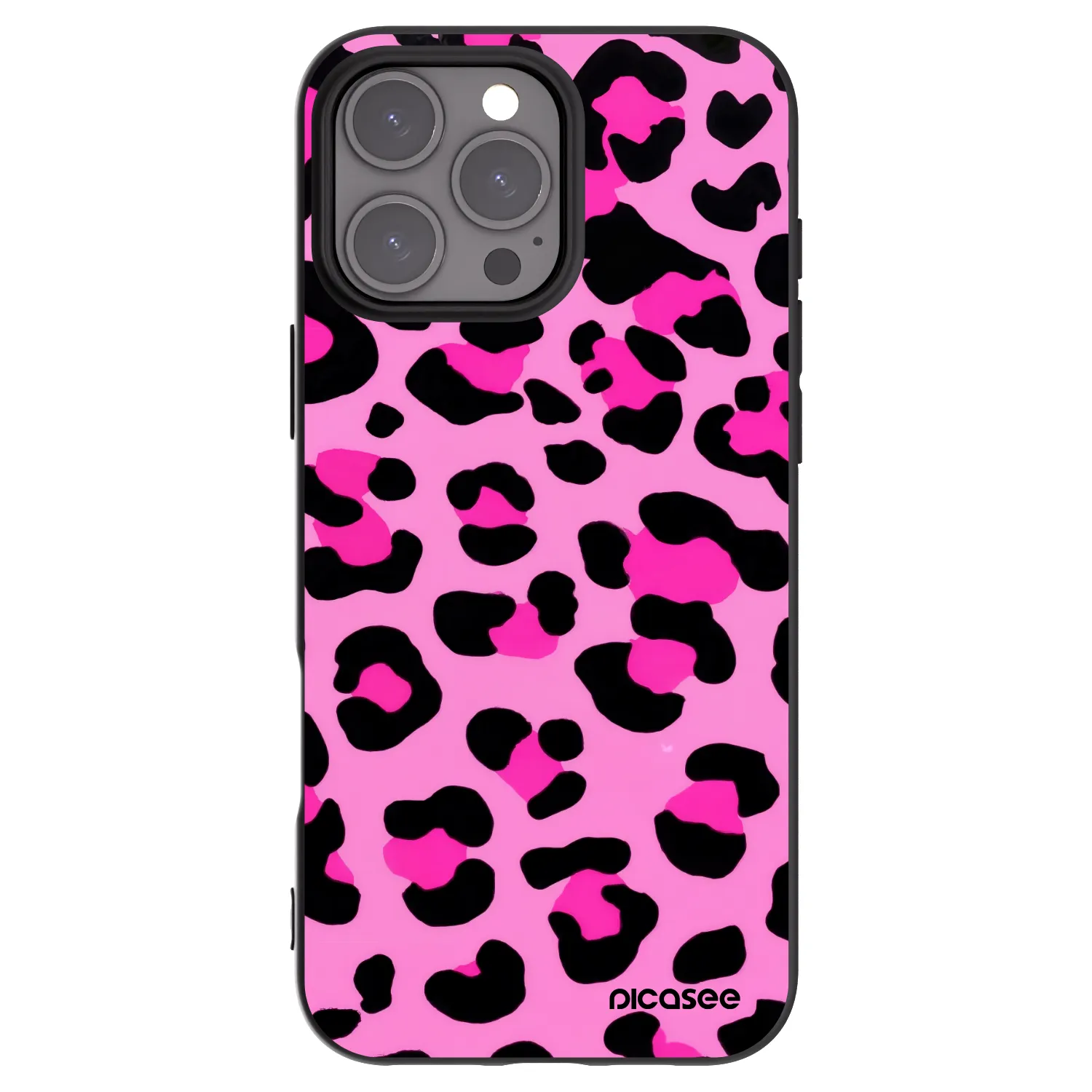 Picasee silikonowe czarne etui na Apple iPhone 16 Pro Max - Pink Tiger