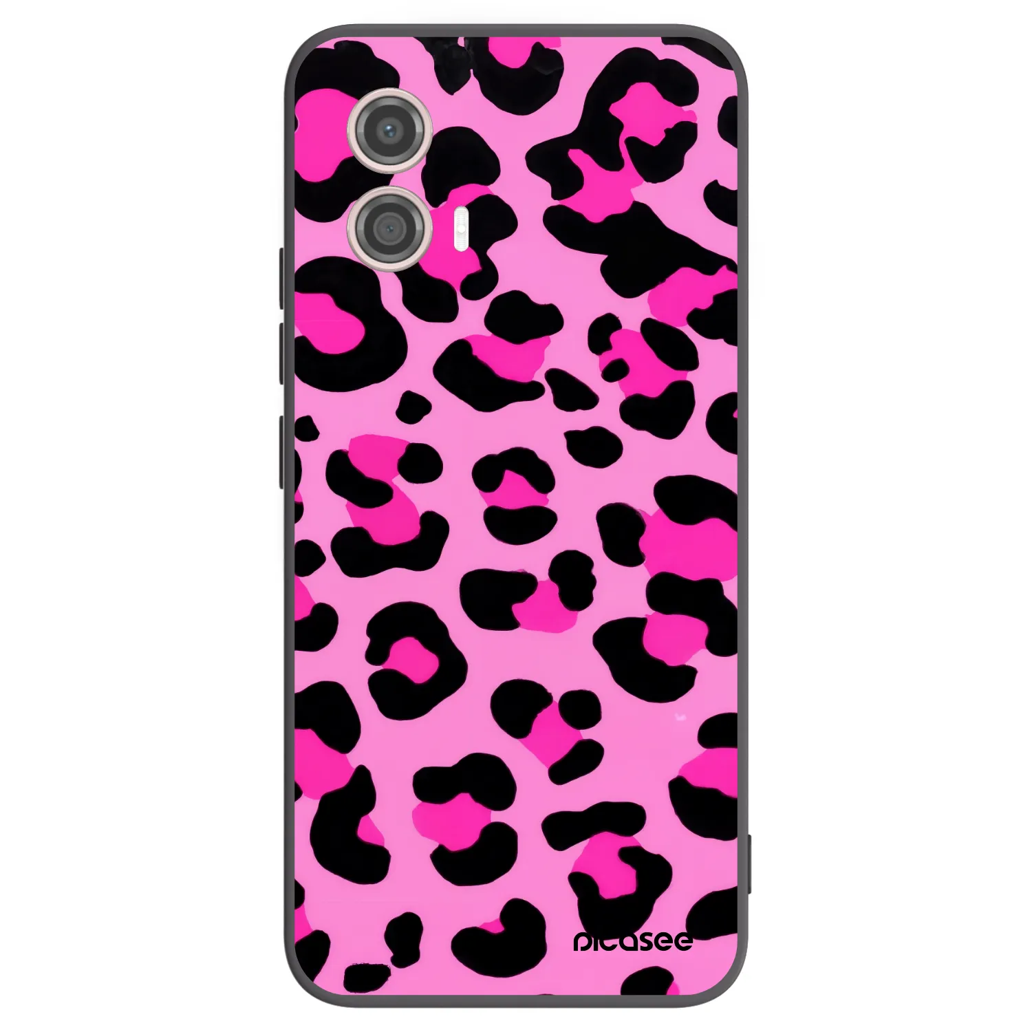 Picasee silikonowe czarne etui na Motorola Moto G53 5G - Pink Tiger