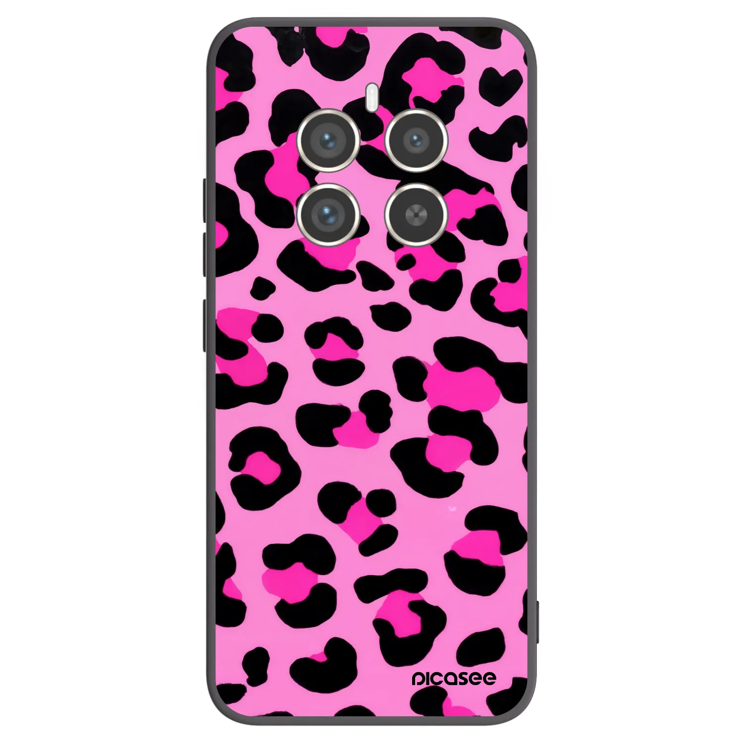Picasee silikonowe czarne etui na Realme 12 Pro 5G - Pink Tiger