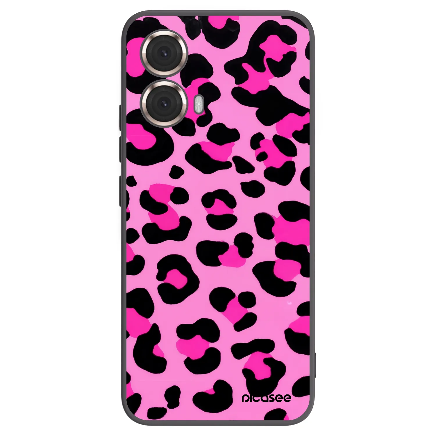Picasee silikonowe czarne etui na Motorola Moto G85 - Pink Tiger