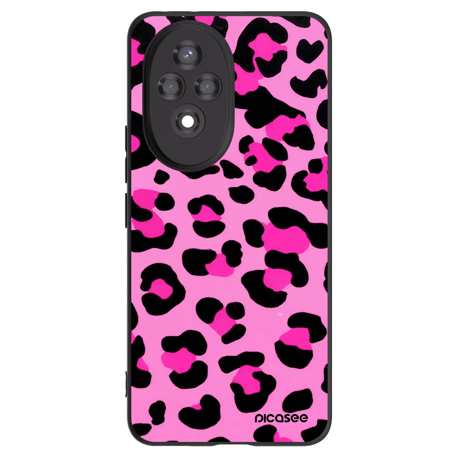 Picasee silikonowe czarne etui na Honor 200 Pro 5G - Pink Tiger