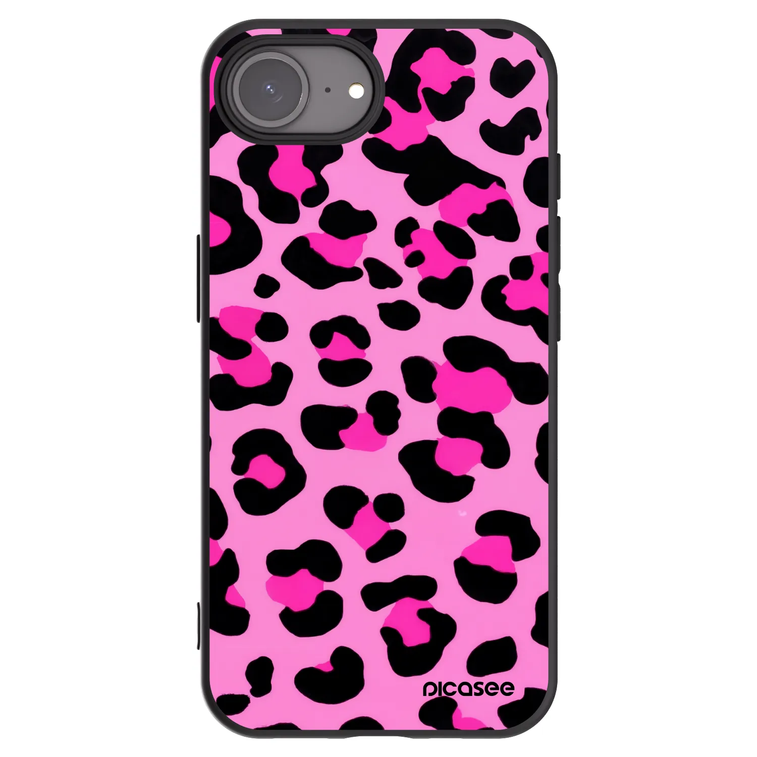 Picasee silikonowe czarne etui na Apple iPhone 16e - Pink Tiger