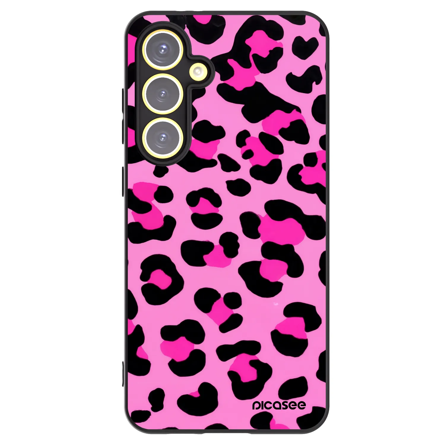 Picasee silikonowe czarne etui na Samsung Galaxy S24 FE S721B - Pink Tiger
