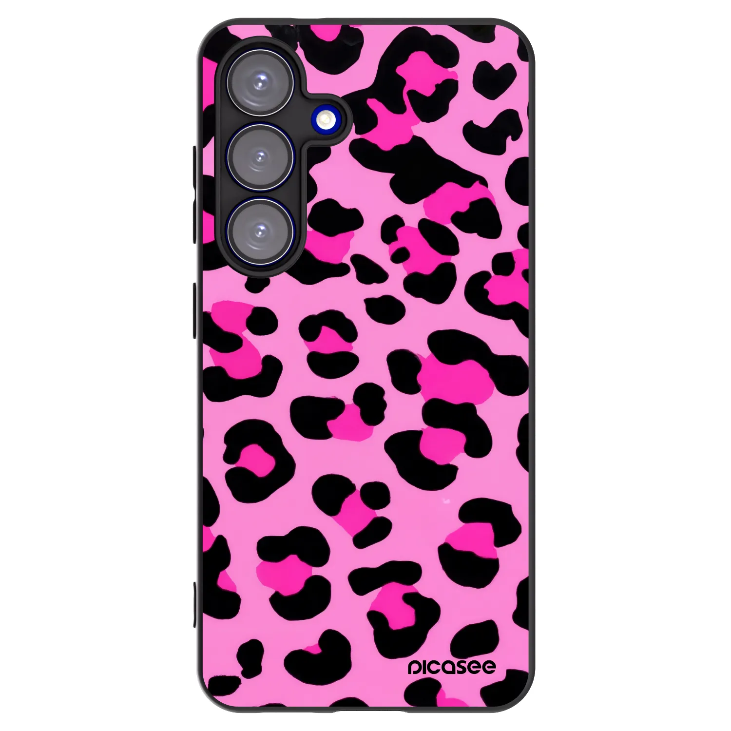 Picasee silikonowe czarne etui na Samsung Galaxy S25 5G - Pink Tiger
