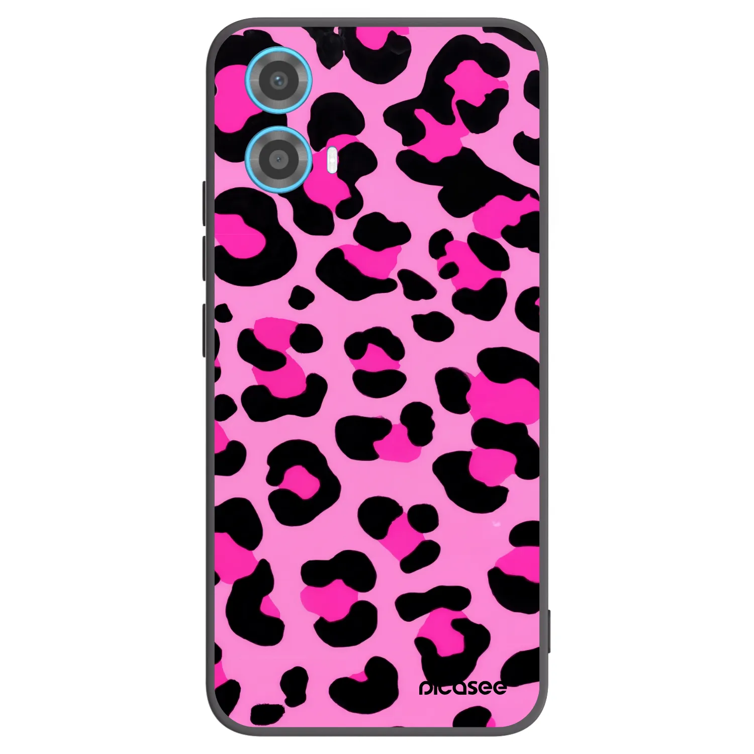 Picasee silikonowe czarne etui na Motorola Moto G34 5G - Pink Tiger