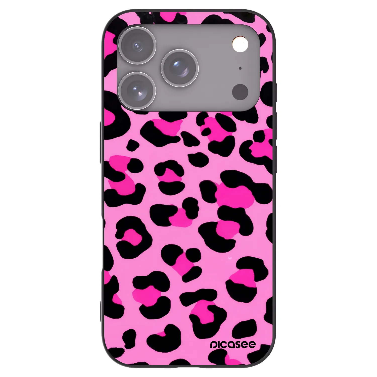 Picasee silikonowe czarne etui na Apple iPhone 17 Pro - Pink Tiger